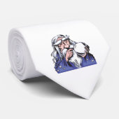 Cravate ancien assistant blanc merlin (Roulé)