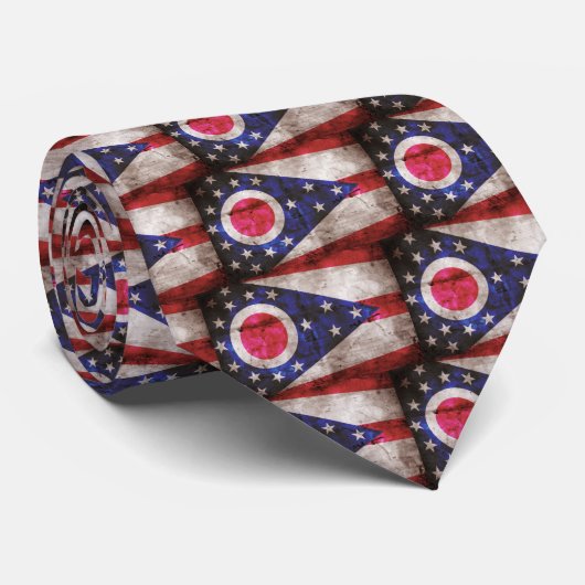 Cravate Ancien drapeau de l'Ohio ; (Roulé)
