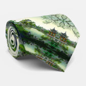 Cravate Ancien Japonais Samurai Satin Motif (Roulé)