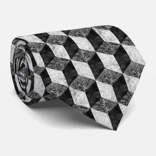 Cravate Ancien Motif de blocs 01 (Roulé)