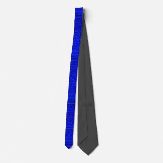 Cravate Ancien Motif mésopotamien sumérien bleu (Dos)