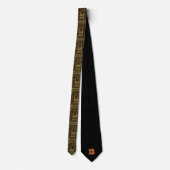 Cravate Ancien Motif tribal noir orange (Dos)