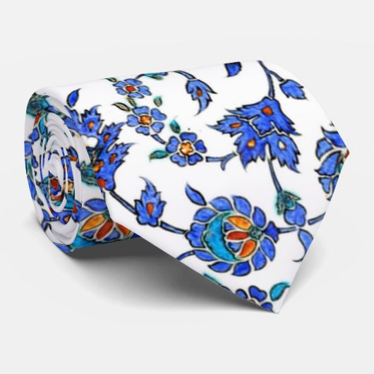 Cravate Ancien tuiles de fleurs turques artisanales Motif (Roulé)