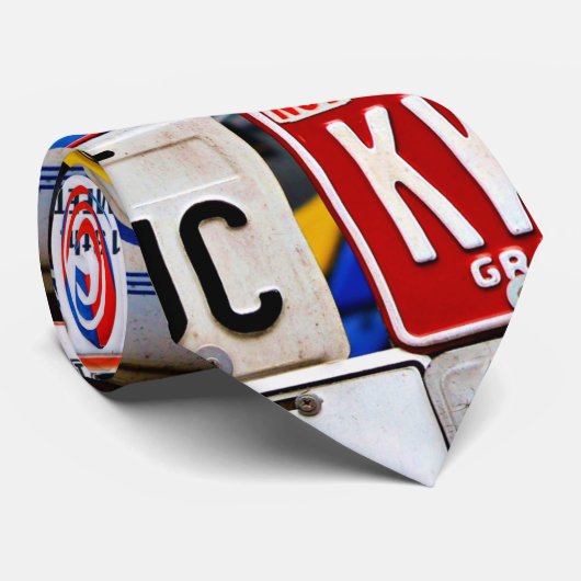 Cravate Anciennes plaques de licence (Roulé)