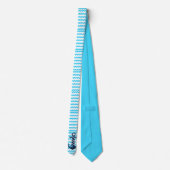 Cravate Ancrage bleu avec vagues bleues (Dos)