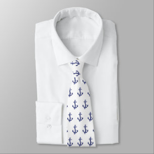 Cravate Ancrage nautique bleu et blanc