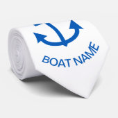 Cravate Ancre Bleu Personnalisé Votre Nom De Bateau (Roulé)