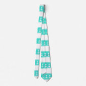 Cravate Ancre côtière de rayure de turquoise nautique (Dos)