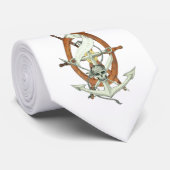 Cravate Ancre du bateau pirate crâne (Roulé)