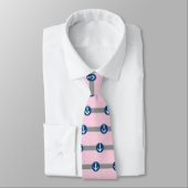 Cravate Ancre nautique rose Chevron (Attaché)