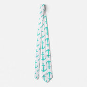 Cravate Ancre nautique turquoise (Dos)