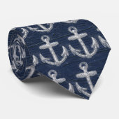 Cravate Ancre nautique vintage (Roulé)