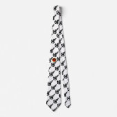 Cravate ANCRES ANTIQUES, POISSON, GEM RUBY Blanc noir Naut (Devant)