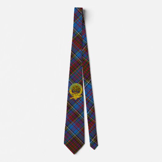 Cravate Anderson Tartan avec Clan Motto & Emblem (Devant)