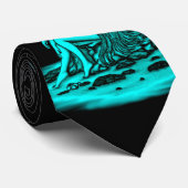 Cravate Angel, perdu dans la pensée, noir et vert Design (Roulé)