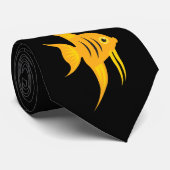 Cravate Angelfish_Bold et beau sur le noir (Roulé)