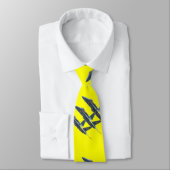 CRAVATE ANGES BLEUS SUR LE JAUNE (Attaché)