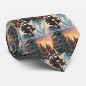 Cravate Anglais Setter Chien équitation Moto Noël (Roulé)