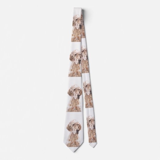 Cravate Anglais Setter Orange Belton Peinture Chien Art (Devant)