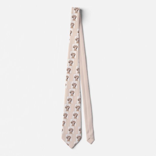 Cravate Anglais Setter Orange Belton Peinture Chien Art (Devant)