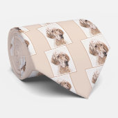 Cravate Anglais Setter Orange Belton Peinture Chien Art (Roulé)