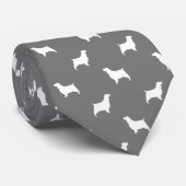 Cravate Anglais Springer Spaniel Chien Silhouettes Motif (Roulé)
