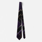 Cravate Angled Elegance - negro, morado, burdeos intenso (Devant)