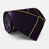 Cravate Angled Elegance - negro, morado, burdeos intenso (Roulé)