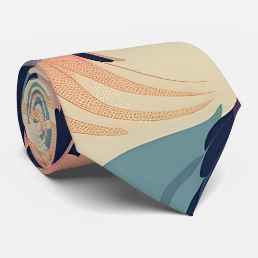 Cravate Anhinga Pastel Coloré Motif personnalisé (Roulé)