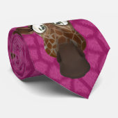 Cravate animale de fourrure de Faux rose drôle de (Roulé)