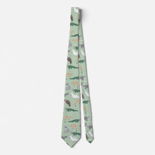 Cravate Animaux autochtones australiens Eucalyptus Motif v (Devant)