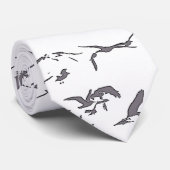 Cravate Animaux Brown de faune d'oiseaux de pélican (Roulé)