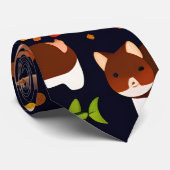 Cravate Animaux de forêt d'automne Motif rétro (Roulé)
