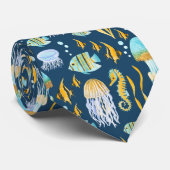 Cravate Animaux de mer sans couture (Roulé)