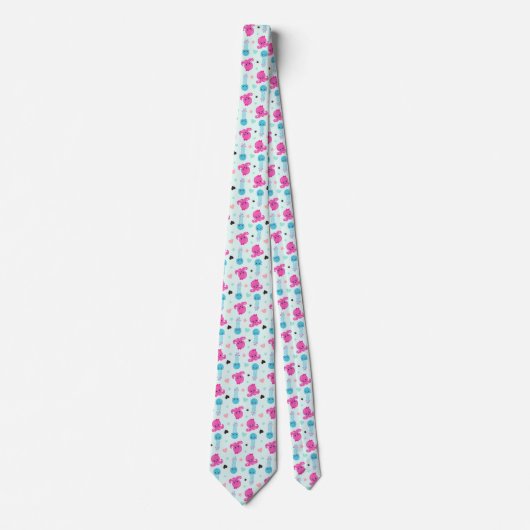 Cravate Animaux de mer, Vie de mer, poulpe, méduses, Coeur (Devant)