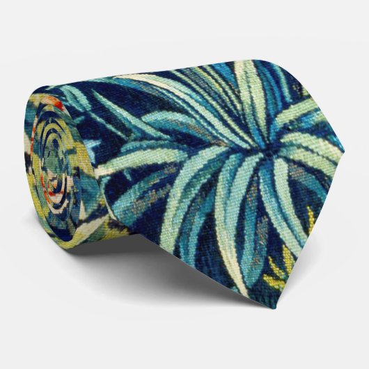 Cravate Animaux et fleurs, Forêt, William Morris (Roulé)