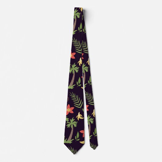 Cravate Animaux tropicaux singes motifs sans soudure & mac (Devant)
