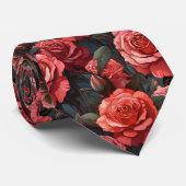 Cravate Anime Rose noir (Roulé)