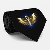 Cravate Ankh or avec ailes (Roulé)