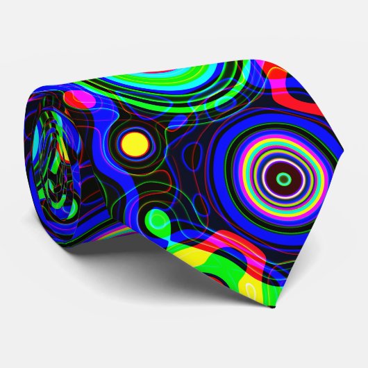 Cravate Anneaux Abstraits rétro-néon sans joint (Roulé)