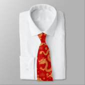 Cravate Année lunaire Dragon motif chinois Année lunaire 2 (Attaché)