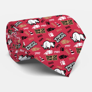 Cravate Anniversaire chinois - Né dans l'année de l'Ox Nec