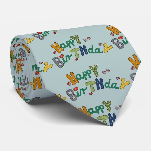 Cravate anniversaire joyeux (Roulé)