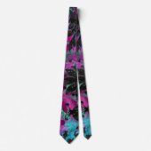 Cravate Antique Florale Jungle Noir Zèbre Grunge (Devant)