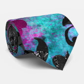 Cravate Antique Florale Jungle Noir Zèbre Grunge (Roulé)