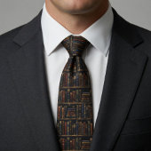 Cravate Antique Library Bookshelf Dark Academia Vintage