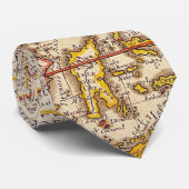 Cravate Antique vieille carte inspirée (6) (Roulé)