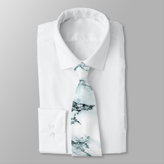 Cravate Apparence en marbre de veine turquoise foncé (Attaché)