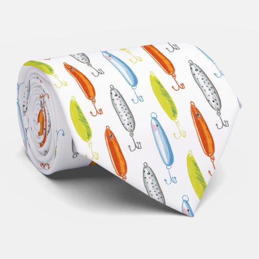 Cravate Appât de pêche illustré (Roulé)