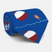 Cravate Appât pour poisson orange et vagues (Roulé)